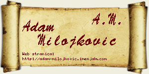 Adam Milojković vizit kartica